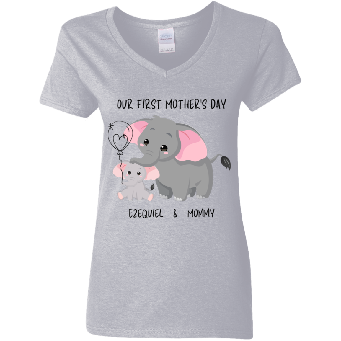 Mommy Mothers Day Shirt Our First Mother's Day Elephants Mother & Child - New Mum Gift/Mama/New Baby/Mother's Day Gift