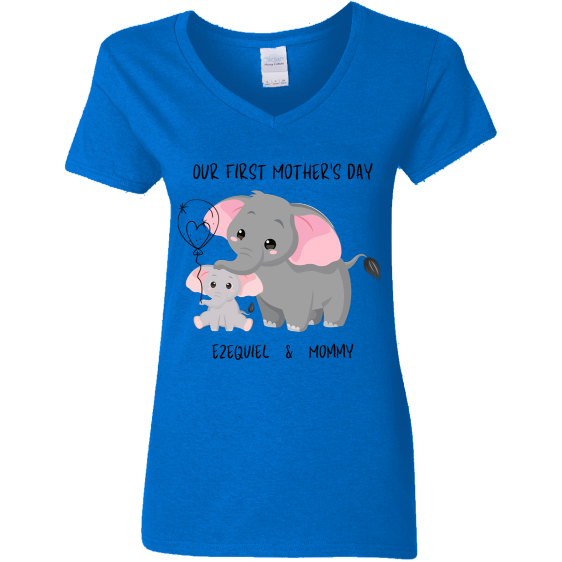 Mommy Mothers Day Shirt Our First Mother's Day Elephants Mother & Child - New Mum Gift/Mama/New Baby/Mother's Day Gift