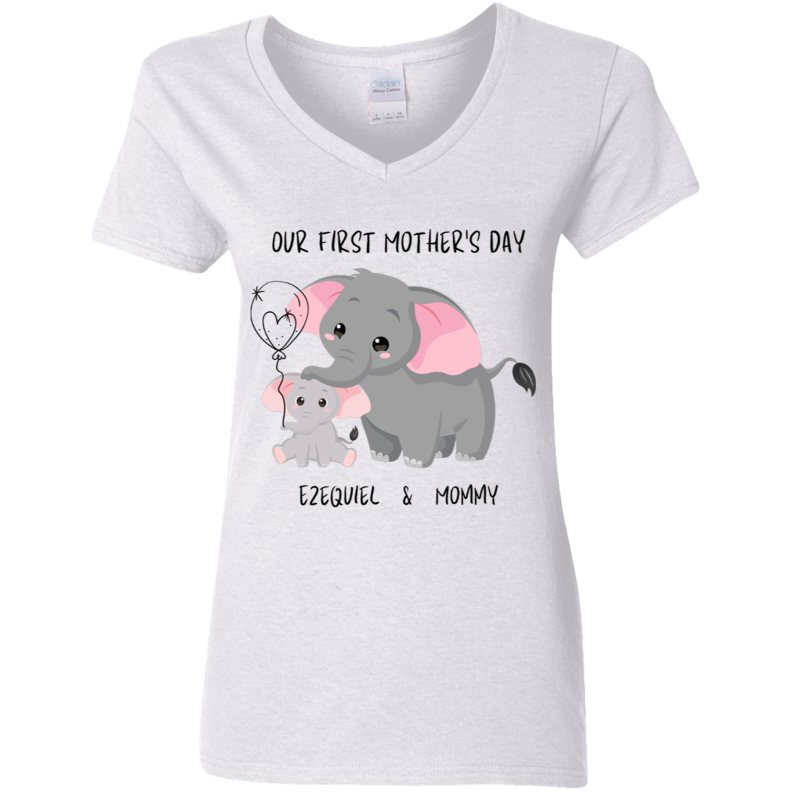 Mommy Mothers Day Shirt Our First Mother's Day Elephants Mother & Child - New Mum Gift/Mama/New Baby/Mother's Day Gift