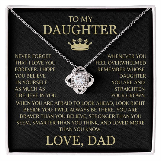 Beautiful Gift for Daughter From Dad "Never Forget That I Love You" Necklace