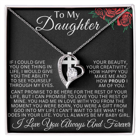 To My Daughter/ Forever Love Necklace- The Perfect Gift